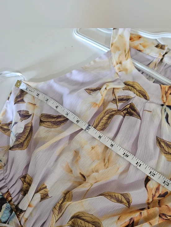 Calvin Klein Floral Halter High-Low Chiffon Maxi Dress - Size 4 - Picture 3 of 7